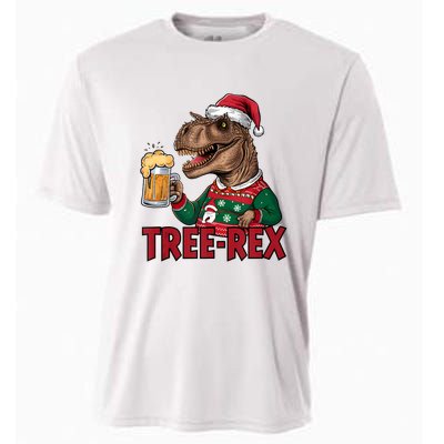 Christmas Family Xmas Ugly Outfit Merry Beer Dinosaur Trex Tank Top Cooling Performance Crew T-Shirt