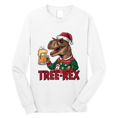 Christmas Family Xmas Ugly Outfit Merry Beer Dinosaur Trex Tank Top Long Sleeve Shirt