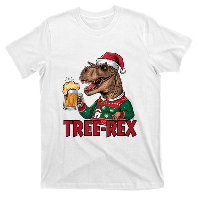 Christmas Family Xmas Ugly Outfit Merry Beer Dinosaur Trex Tank Top T-Shirt