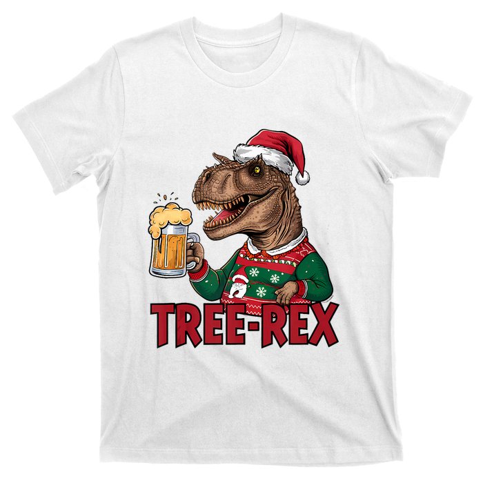 Christmas Family Xmas Ugly Outfit Merry Beer Dinosaur Trex Tank Top T-Shirt