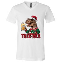 Christmas Family Xmas Ugly Outfit Merry Beer Dinosaur Trex Tank Top V-Neck T-Shirt