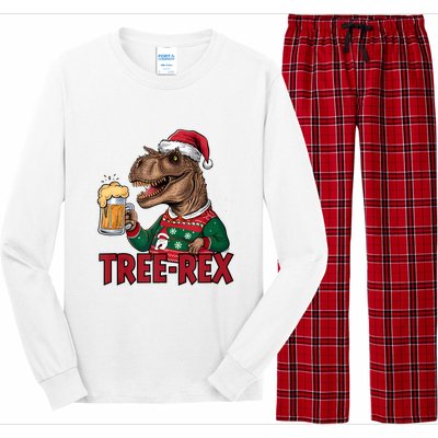 Christmas Family Xmas Ugly Outfit Merry Beer Dinosaur Trex Tank Top Long Sleeve Pajama Set