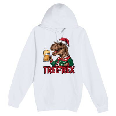 Christmas Family Xmas Ugly Outfit Merry Beer Dinosaur Trex Tank Top Premium Pullover Hoodie