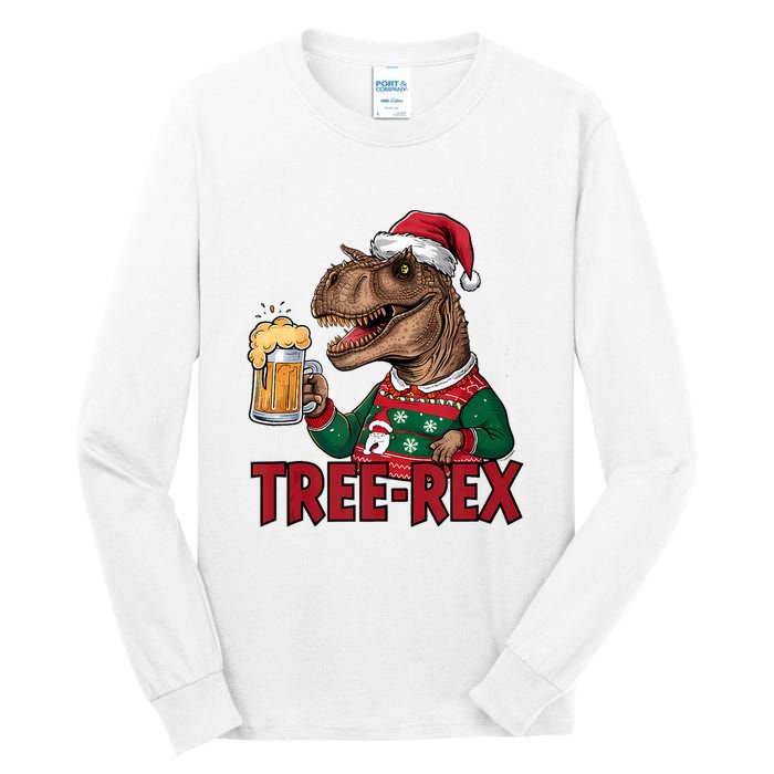 Christmas Family Xmas Ugly Outfit Merry Beer Dinosaur Trex Tank Top Tall Long Sleeve T-Shirt