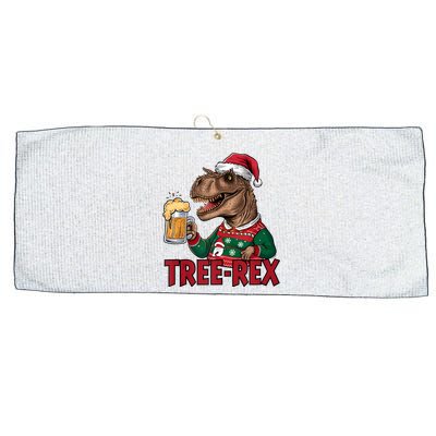 Christmas Family Xmas Ugly Outfit Merry Beer Dinosaur Trex Tank Top Large Microfiber Waffle Golf Towel