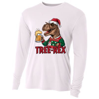 Christmas Family Xmas Ugly Outfit Merry Beer Dinosaur Trex Tank Top Cooling Performance Long Sleeve Crew