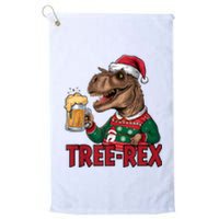 Christmas Family Xmas Ugly Outfit Merry Beer Dinosaur Trex Tank Top Platinum Collection Golf Towel