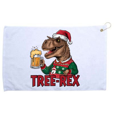 Christmas Family Xmas Ugly Outfit Merry Beer Dinosaur Trex Tank Top Grommeted Golf Towel