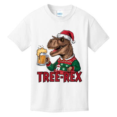 Christmas Family Xmas Ugly Outfit Merry Beer Dinosaur Trex Tank Top Kids T-Shirt