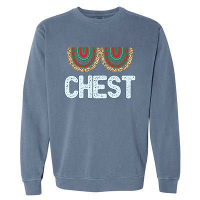 Chest Funny Xmas Chestnuts Matching Couples Christmas Nuts Funny Gift Garment-Dyed Sweatshirt