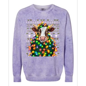 Christmas Family Xmas Ugly Christmas Outfit Merry Cow Tank Top Colorblast Crewneck Sweatshirt