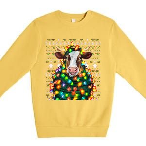 Christmas Family Xmas Ugly Christmas Outfit Merry Cow Tank Top Premium Crewneck Sweatshirt