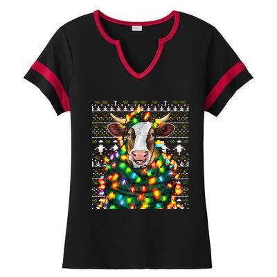 Christmas Family Xmas Ugly Christmas Outfit Merry Cow Tank Top Ladies Halftime Notch Neck Tee