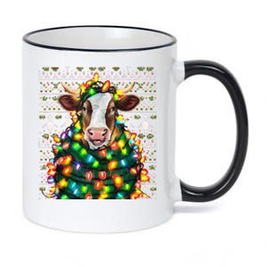 Christmas Family Xmas Ugly Christmas Outfit Merry Cow Tank Top 11oz Black Color Changing Mug