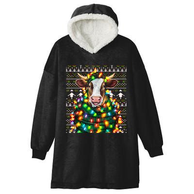 Christmas Family Xmas Ugly Christmas Outfit Merry Cow Tank Top Hooded Wearable Blanket