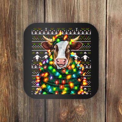 Christmas Family Xmas Ugly Christmas Outfit Merry Cow Tank Top Coaster