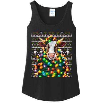 Christmas Family Xmas Ugly Christmas Outfit Merry Cow Tank Top Ladies Essential Tank