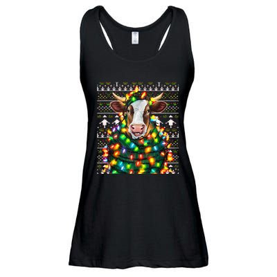 Christmas Family Xmas Ugly Christmas Outfit Merry Cow Tank Top Ladies Essential Flowy Tank