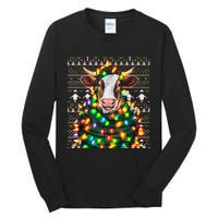 Christmas Family Xmas Ugly Christmas Outfit Merry Cow Tank Top Tall Long Sleeve T-Shirt