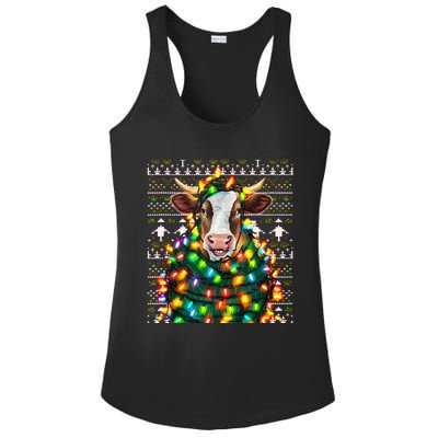 Christmas Family Xmas Ugly Christmas Outfit Merry Cow Tank Top Ladies PosiCharge Competitor Racerback Tank