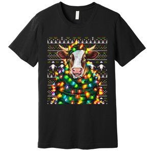 Christmas Family Xmas Ugly Christmas Outfit Merry Cow Tank Top Premium T-Shirt