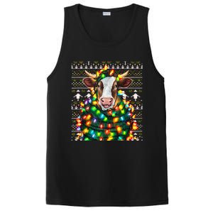 Christmas Family Xmas Ugly Christmas Outfit Merry Cow Tank Top PosiCharge Competitor Tank