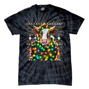 Christmas Family Xmas Ugly Christmas Outfit Merry Cow Tank Top Tie-Dye T-Shirt