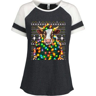 Christmas Family Xmas Ugly Christmas Outfit Merry Cow Tank Top Enza Ladies Jersey Colorblock Tee