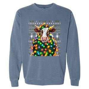 Christmas Family Xmas Ugly Christmas Outfit Merry Cow Tank Top Garment-Dyed Sweatshirt