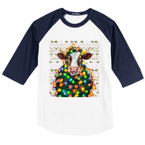 Christmas Family Xmas Ugly Christmas Outfit Merry Cow Tank Top Baseball Sleeve Shirt