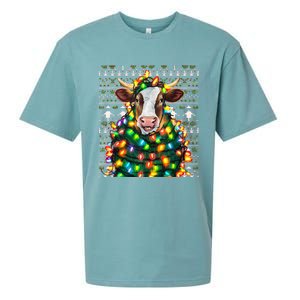 Christmas Family Xmas Ugly Christmas Outfit Merry Cow Tank Top Sueded Cloud Jersey T-Shirt