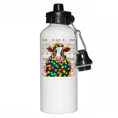 Christmas Family Xmas Ugly Christmas Outfit Merry Cow Tank Top Aluminum Water Bottle