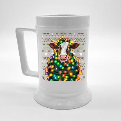 Christmas Family Xmas Ugly Christmas Outfit Merry Cow Tank Top Beer Stein