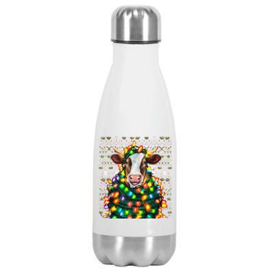 Christmas Family Xmas Ugly Christmas Outfit Merry Cow Tank Top Stainless Steel Insulated Water Bottle