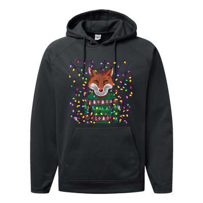 Christmas Family Xmas Ugly Christmas Outfit Merry Fox Tank Top Performance Fleece Hoodie