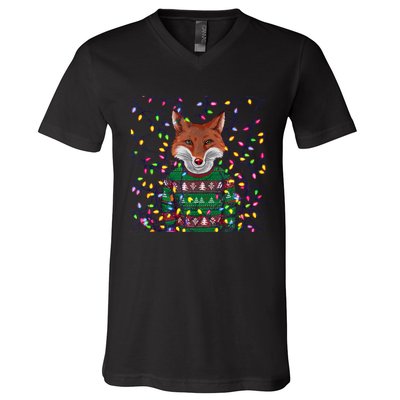 Christmas Family Xmas Ugly Christmas Outfit Merry Fox Tank Top V-Neck T-Shirt