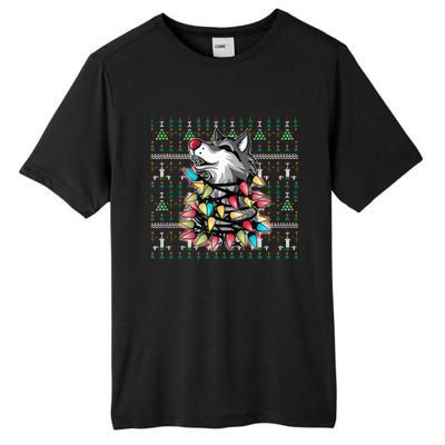 Christmas Family Xmas Ugly Christmas Outfit Merry Wolf Tank Top Tall Fusion ChromaSoft Performance T-Shirt