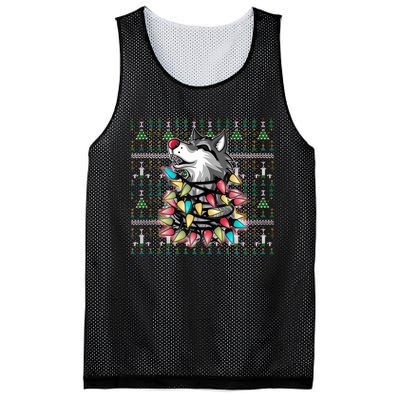 Christmas Family Xmas Ugly Christmas Outfit Merry Wolf Tank Top Mesh Reversible Basketball Jersey Tank