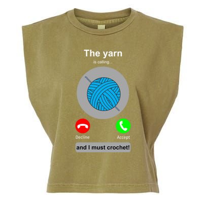 Crochegift Funny Yarn Calling Crochet Lover Crocheting Gift Garment-Dyed Women's Muscle Tee