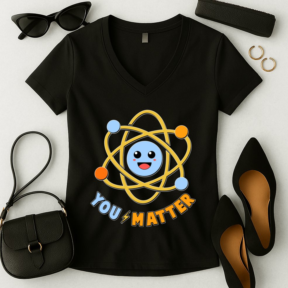 Cute Funny You Matter Science Atom Women's V-Neck T-Shirt