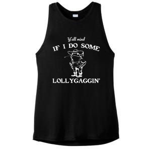 Cowboy Frog YAll Mind If I Do Some Lollygaggin Ladies PosiCharge Tri-Blend Wicking Tank