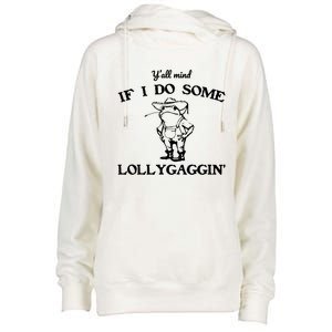 Cowboy Frog YAll Mind If I Do Some Lollygaggin Womens Funnel Neck Pullover Hood