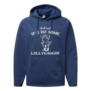 Cowboy Frog YAll Mind If I Do Some Lollygaggin Performance Fleece Hoodie