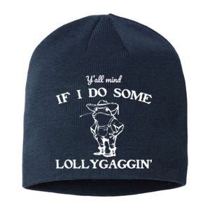 Cowboy Frog YAll Mind If I Do Some Lollygaggin Sustainable Beanie