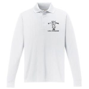 Cowboy Frog YAll Mind If I Do Some Lollygaggin Performance Long Sleeve Polo