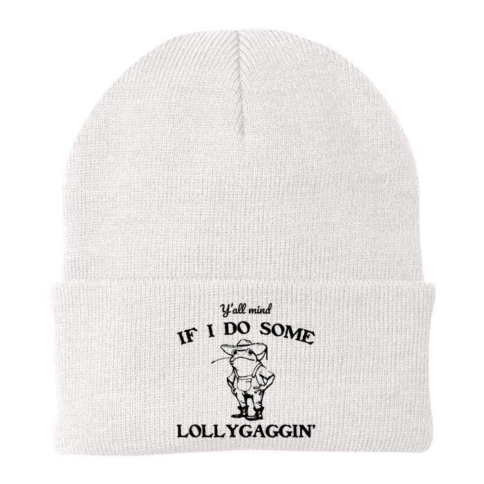 Cowboy Frog YAll Mind If I Do Some Lollygaggin Knit Cap Winter Beanie