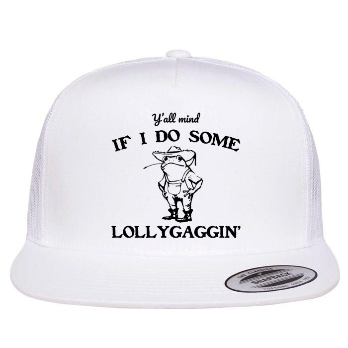 Cowboy Frog YAll Mind If I Do Some Lollygaggin Flat Bill Trucker Hat