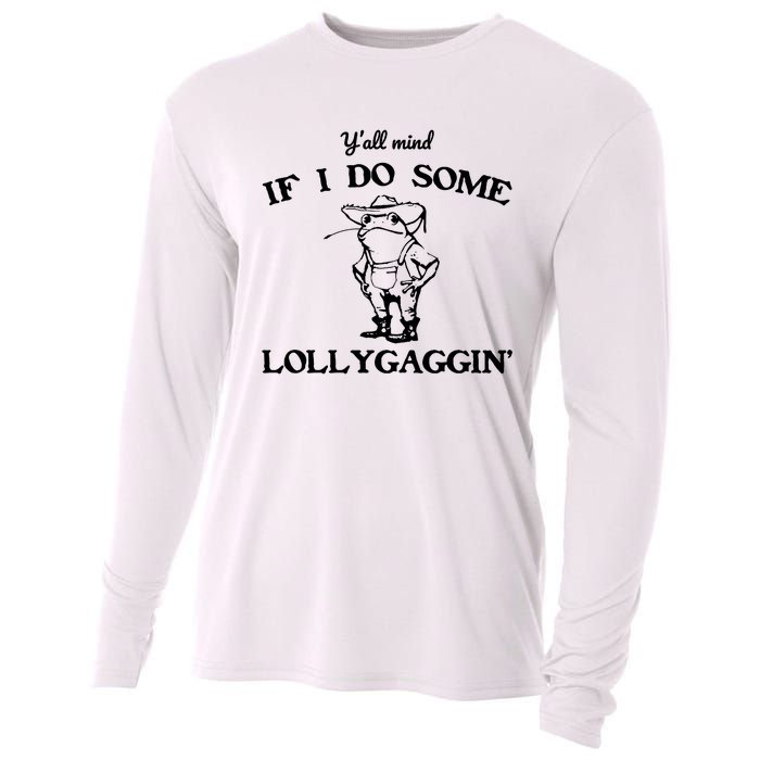 Cowboy Frog YAll Mind If I Do Some Lollygaggin Cooling Performance Long Sleeve Crew