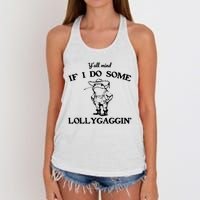 Cowboy Frog YAll Mind If I Do Some Lollygaggin Women's Knotted Racerback Tank