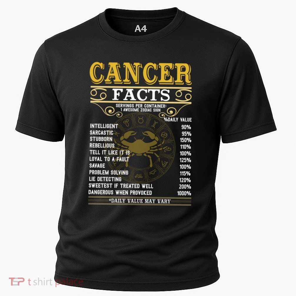 Cancer Facts Zodiac Signs Funny Birthday Funny Gift Funny Gift Performance Shirt
